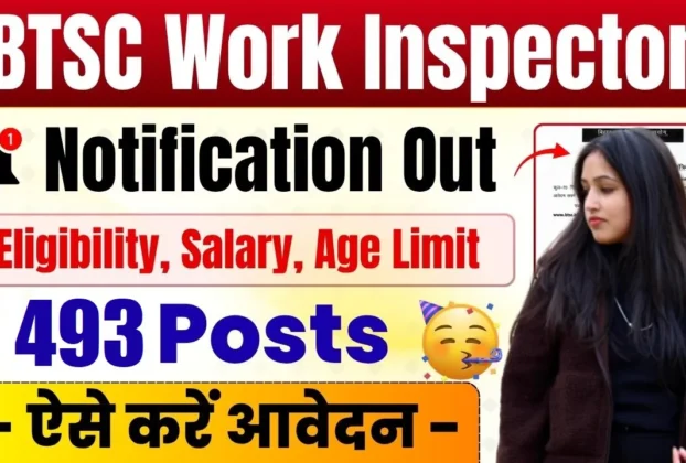 BTSC Work Inspector Mechanical Recruitment 2026 for 493 Posts